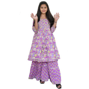 Girls Frock style kurti with Sharara