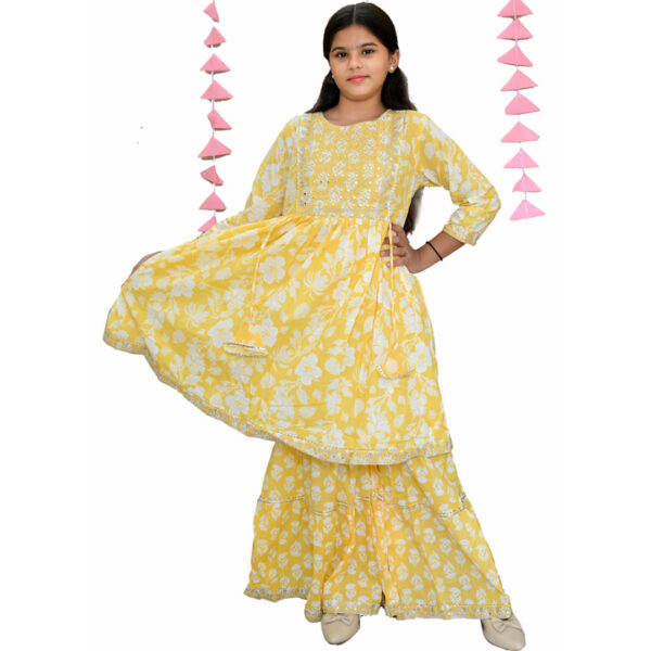 girls frock style kurti with palazzo