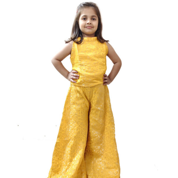 Girls Crop Top With Flared Palazzo