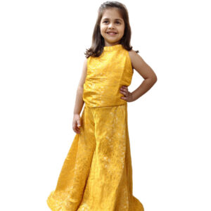 Girls Crop Top With Flared Palazzo