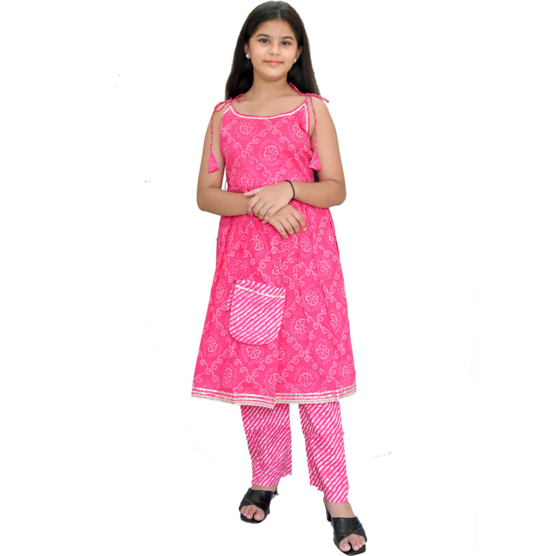 Grils frockstyle kurti with pants