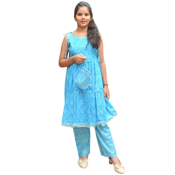 Grils frockstyle kurti with pants