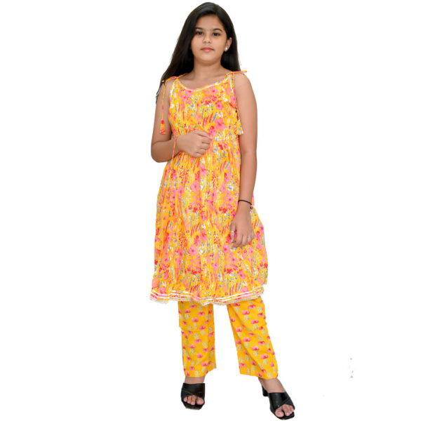 Stylish Frock Style Kurti And Pants Set