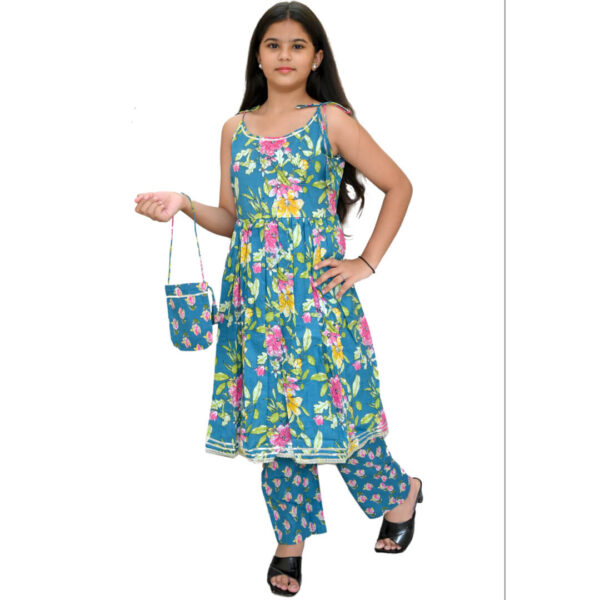 Stylish Frock Style Kurti And Pants Set