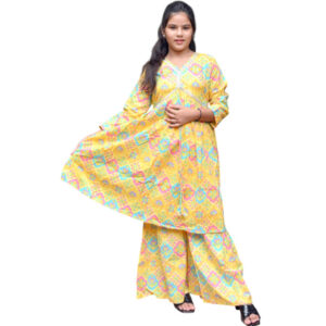 Girls Alia Cut Kurti With Sharara