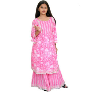 Girls Traditional Frock Kurti with Sharara