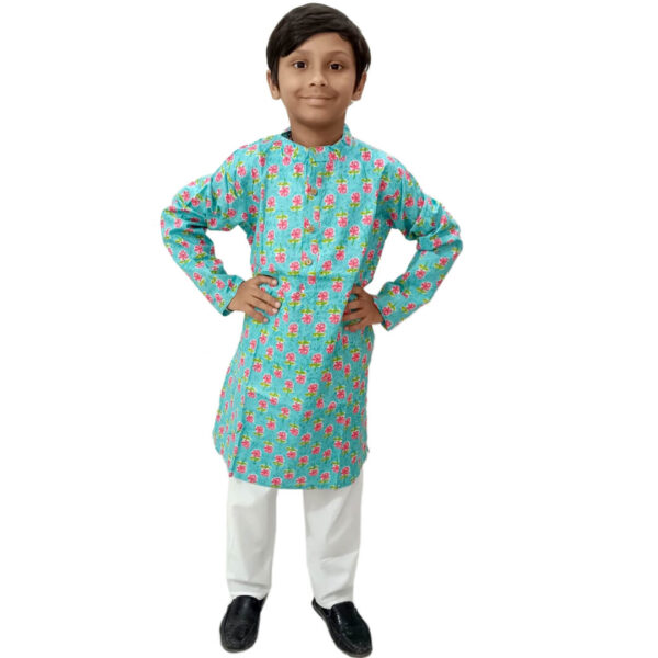 Boys Traditional Floral Kurta Pajama