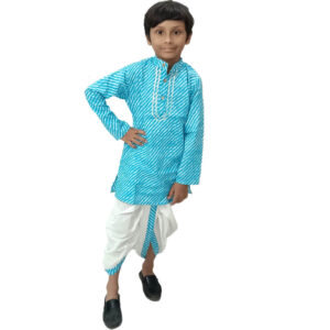 Boyz Leheriya Print Dhoti kurta