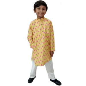Boys Floral Printed Kurta Pajama