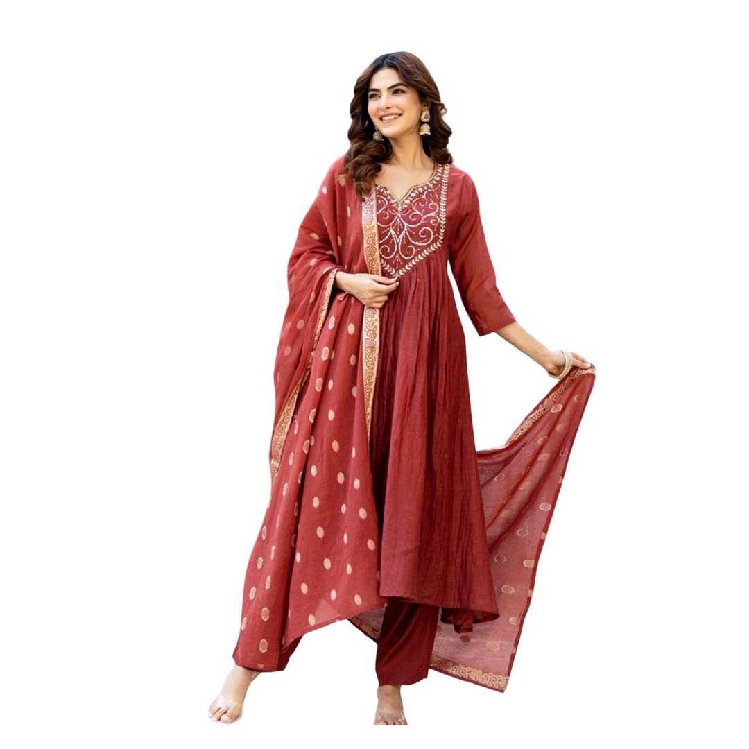 Premium Mull Chanderi Kurta Set