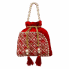Traditional Embroidered Raw Silk Potli Bag