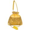 Golden Shimmer Silk Potli Bag