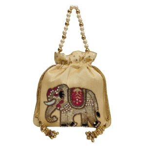 Royal Elephant Pearl Potli Bag
