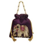 Royal Elephant Wedding Pearl Potli Bag