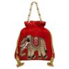 Royal Elephant Sequins and Pearl Potli Bag