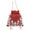 Raw Silk Khatwork Bridal Potli Bag with Pearls