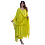 Soft Silk 3-Piece Kurta Set with Embroidered Dupatta