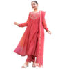 Mull Chanderi Anarkali Set with Dupatta & Pants