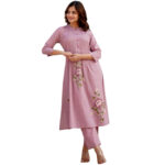 Mull Cotton 2-Piece Kurta Pants Set