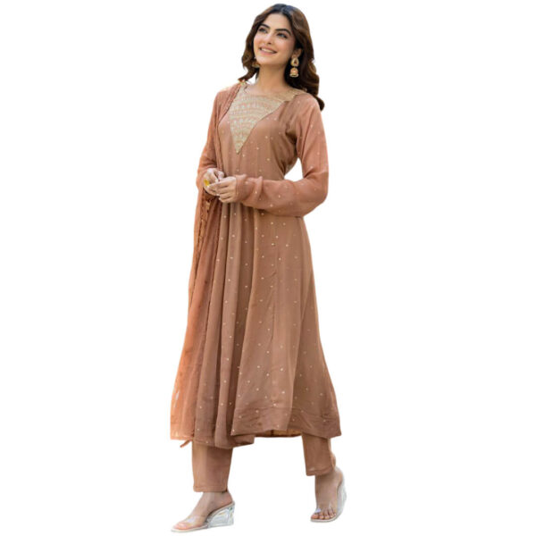 Pure Chinon Silk Kurta Set with Muslin Silk Bottoms