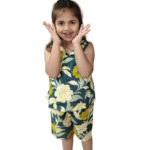Floral Cotton Peplum Top with Lehenga for Girls